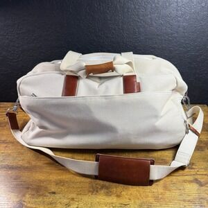 AWAY The Latitude Travel Bag Weekender Carry On Canvas Leather Beige